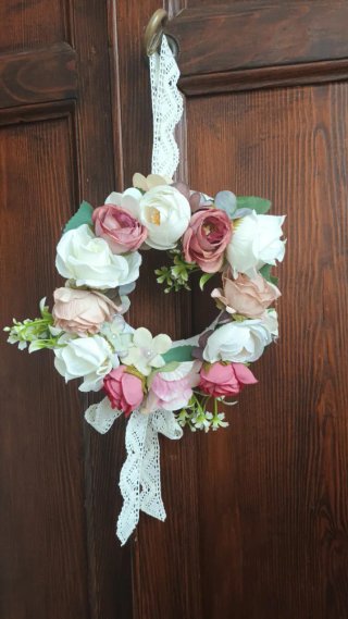 Ghirlanda shabby chic fiori decorativa