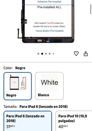 Digitalizador iPad 6 (6ª Gen 2018) + Kit