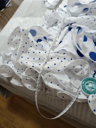 Vestido Flamenca Niña Lunares Azul