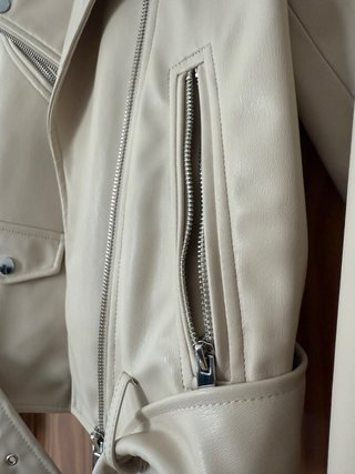Chaqueta Biker Zara Beige