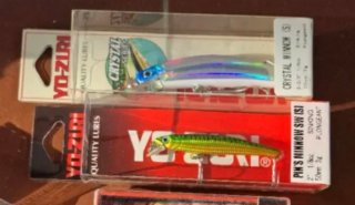 2 Señuelos Yozuri Crystal Minnow y Pin's Minnow