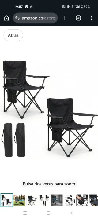 Pack 2 Sillas Plegables Playa Piscina Negra