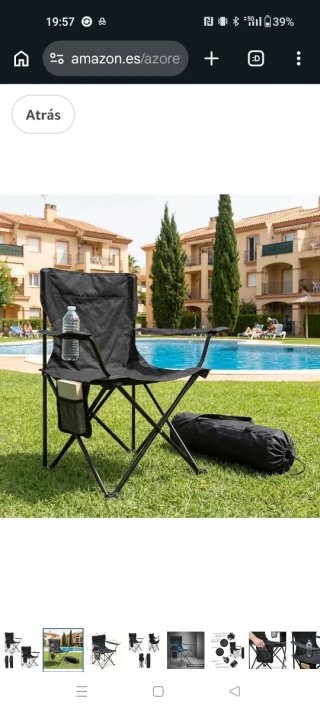 Pack 2 Sillas Plegables Playa Piscina Negra