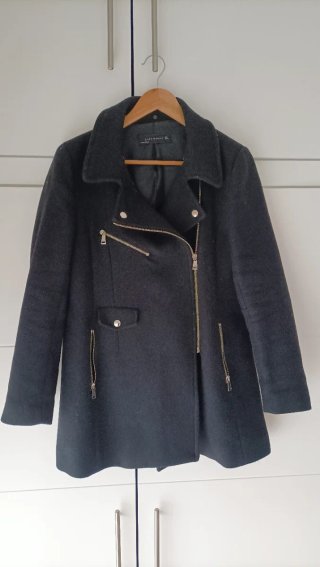 Abrigo paño Zara negro