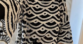 Jersey Crochet Negro y Blanco Talla Única