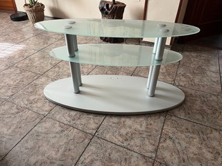 Mesa centro cristal 2 baldas