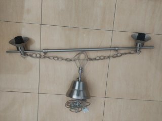 Lámpara colgante de metal plateado