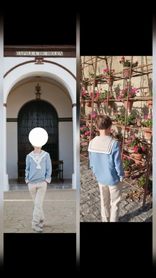 Traje marinero niño y pantalón gris