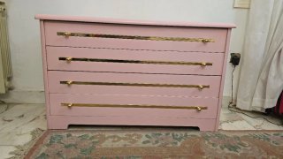 Dormitorio infantil niña rosa y dorado