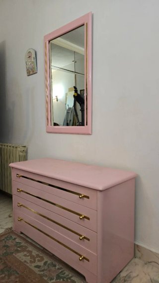 Dormitorio infantil niña rosa y dorado