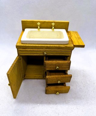 CASA DE MUÑECAS, COCINA DE LEÑA Y LAVABO, NUEVOS