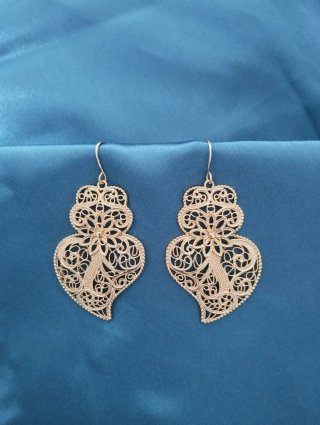 Pendientes Corazón de Viana dorados.