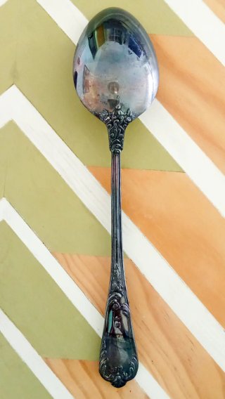 Juego de 8 cubiertos para servir de plata vintage