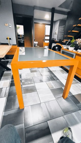 Mesa Comedor Cristal 160x90cm Madera