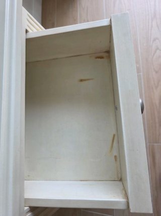Cabecero y 2 mesillas madera blanco roto