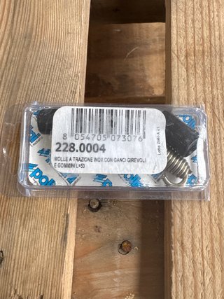 Polini Muelle tracción inox con ganchos