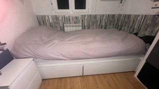 Cama 90cm con 2 cajones y somier No hacemos envio