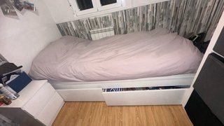 Cama 90cm con 2 cajones y somier No hacemos envio