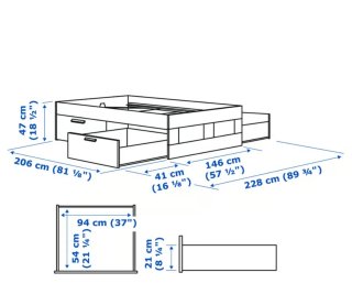 Cama de matrimonio Brimnes Ikea.