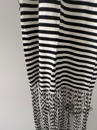 Vestido largo Zara rayas con flecos