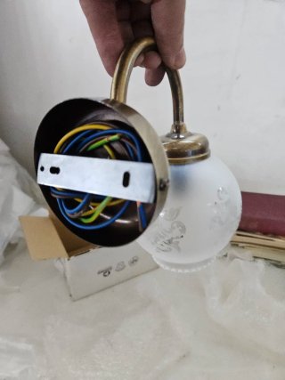 Lampada da parete bronzo e vetro