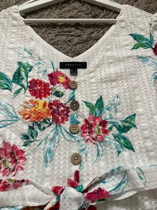 Vestido Cortefiel Estampado Floral Blanco
