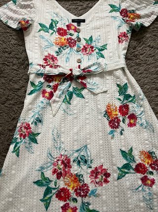 Vestido Cortefiel Estampado Floral Blanco