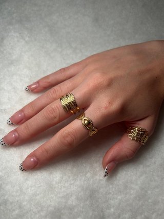 Pack 6 Anillos Acero Inoxidable Dorados