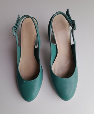 Zapatos tacón verde T-37