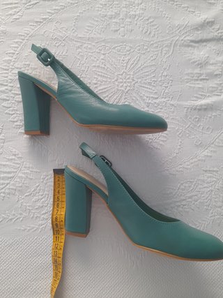 Zapatos tacón verde T-37