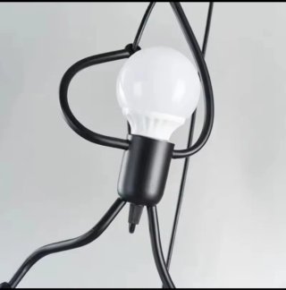 Lámpara Techo Muñeco Metal Negro
