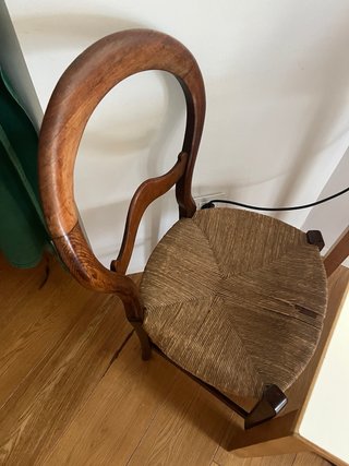 2 Sillas Caoba Asiento Mimbre