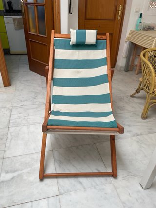 Hamaca plegable de madera y tela lavable