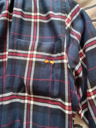 Vestido de cuadros azul y rojo