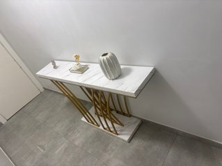 Tavolo consolle dorato e marmo
