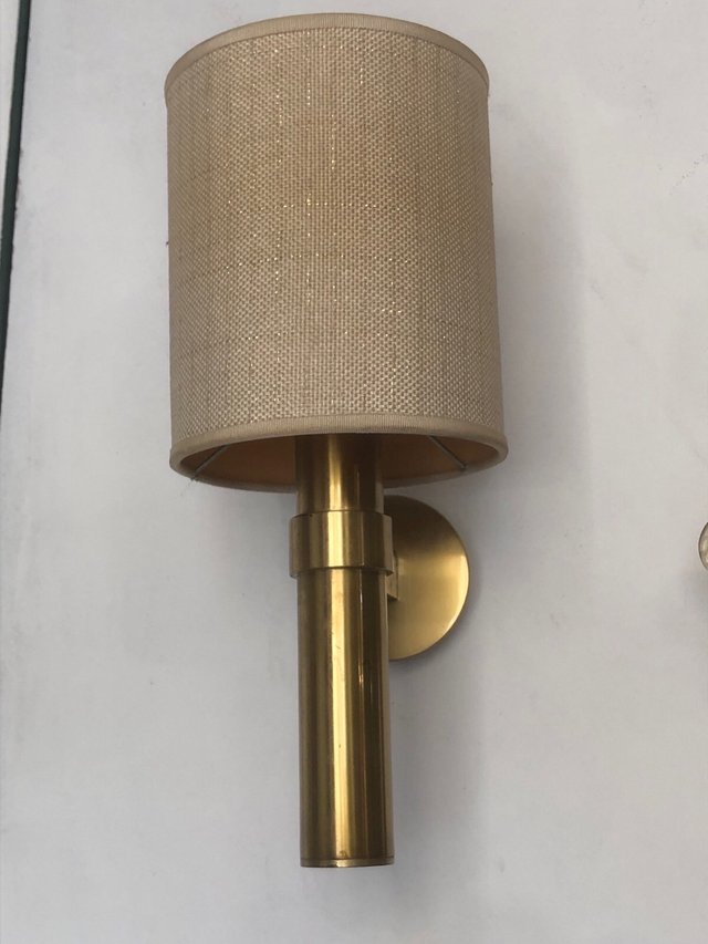 Aplique Lámpara Pared Vintage Tela Metal Dorado