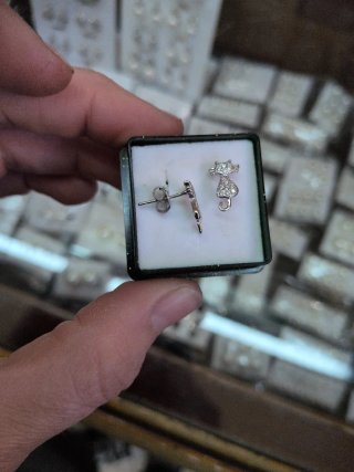 Pendientes Gato Plata 925 Circonitas