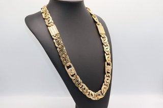 CADENA XXL TIPO CARTIER MEDUSA BICOLOR, HUECA ORO