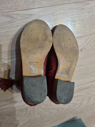 Botines de piel granate talla 40