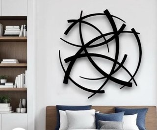 Pieza Decorativa Metal Negra