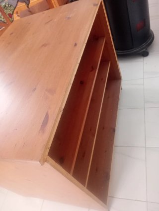 Mueble Madera 2 Puertas Cristal + 9 Canastos