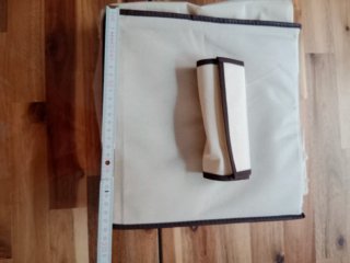 Estantería colgante de tela beige