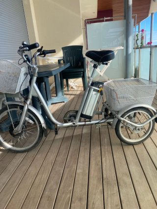 Bicicleta eléctrica 3 ruedas con cesta