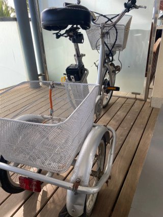 Bicicleta eléctrica 3 ruedas con cesta