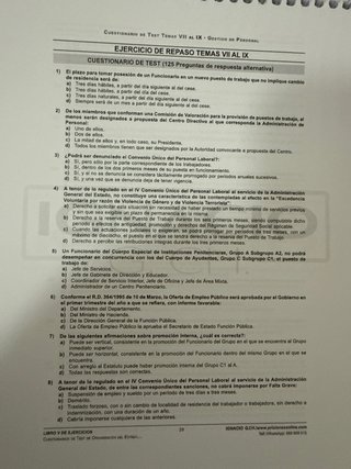 Cuestionarios TEST INSTITUCIONES PENITENCIARIAS