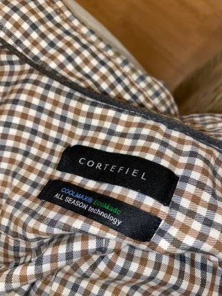 Camisa de cuadros beige y marrón Cortefiel