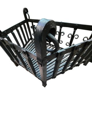 Cesta para chimenea de hierro forjado