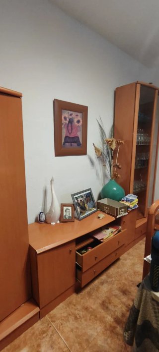 Mueble comedor/salón madera y cristal