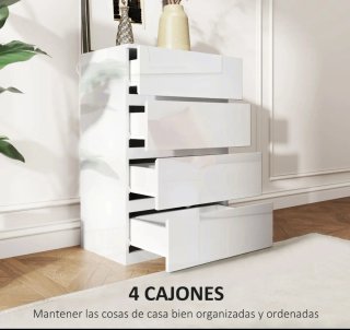 Cómoda moderna 4 cajones blanca