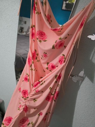Vestido rosa floral